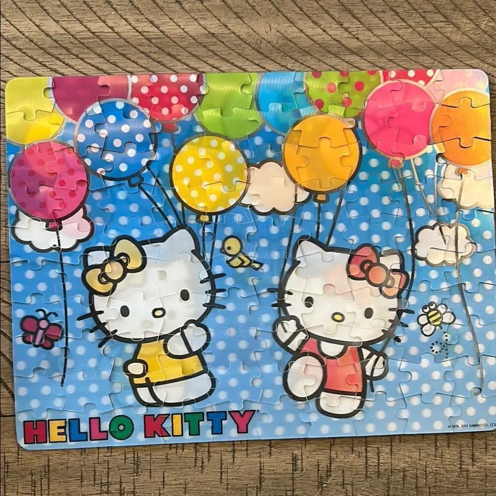 Hello Kitty 🐱 🌺 Lenticular Puzzle 🧩 Set - balloons 🎈🎈 too! 2011 Sanrio USA 🇺🇸